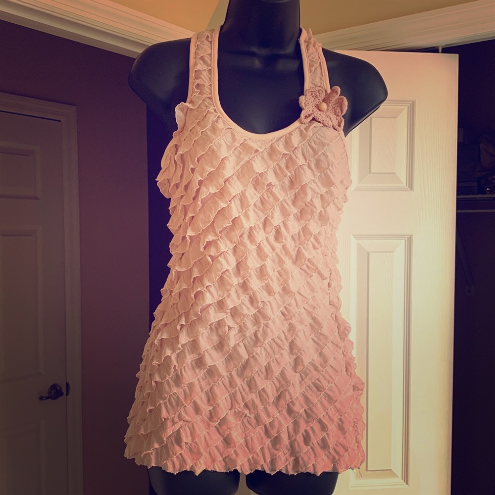 Light Pink Tank Top, Covered with Ruffles